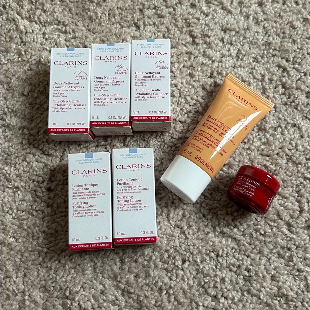 Clarins skincare bundle. 7 pc
